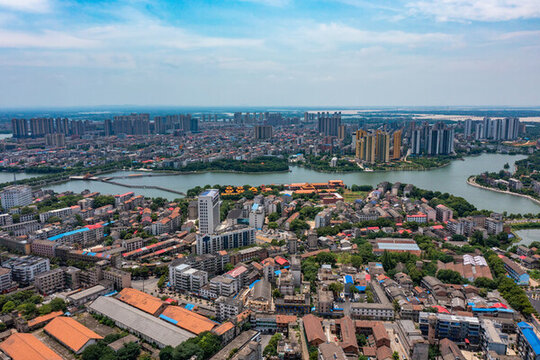 航拍湖南益陽市沅江市風(fēng)光