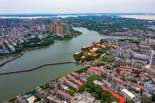 航拍湖南益陽市沅江市風(fēng)光
