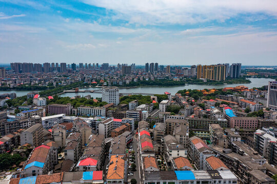 航拍湖南益陽市沅江市風(fēng)光