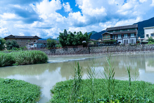漳州南靖云水謠土樓風(fēng)光圖片