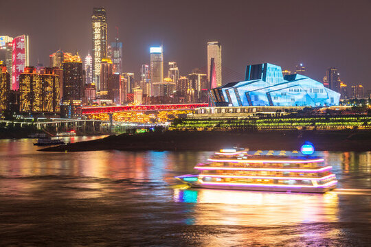 重慶兩江交匯夜景