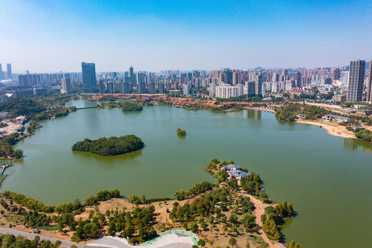 航拍湖南長(zhǎng)沙城市景觀