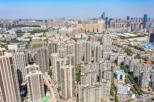 航拍湖南長沙城市景觀