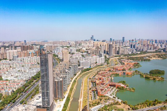 航拍湖南長(zhǎng)沙城市景觀
