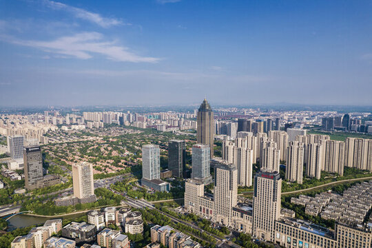 浙江海寧市城市風(fēng)光航拍