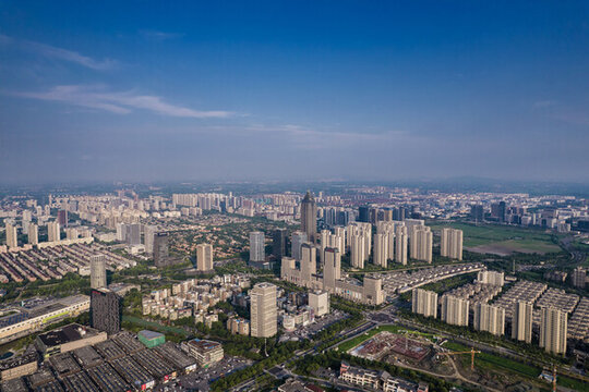 浙江海寧市城市風光航拍