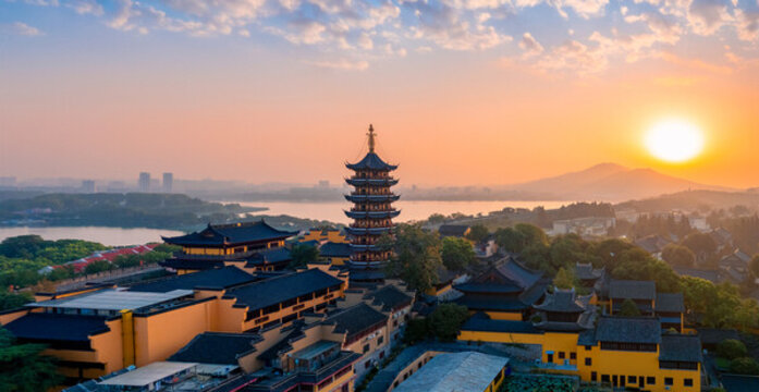 南京市古雞鳴寺航拍風(fēng)光