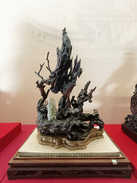 嵌玉麻姑獻(xiàn)壽樹根山景