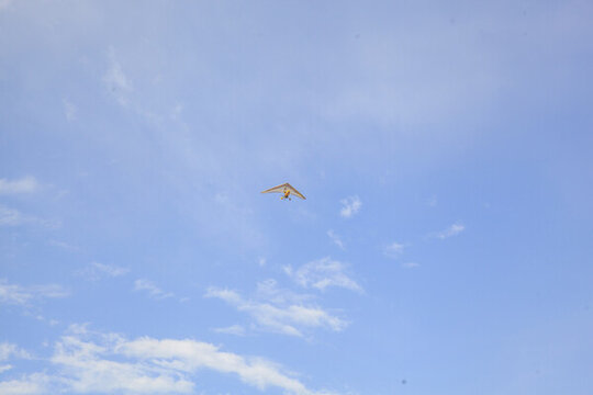 蓝天白云滑翔机