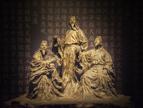 唐代三賢雕像