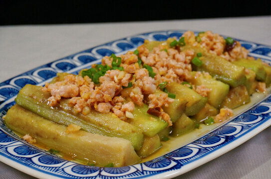 黃豆醬肉碎蒸冰川茄