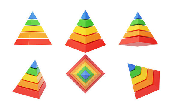 金字塔數(shù)據(jù)可視化比例分配3D