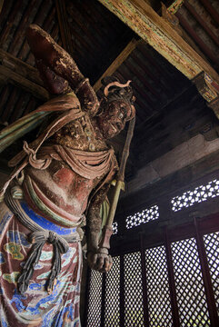 獨(dú)樂寺遼代彩塑哼哈二將