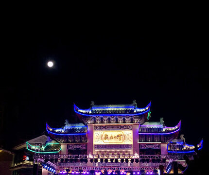 月色與古風(fēng)建筑
