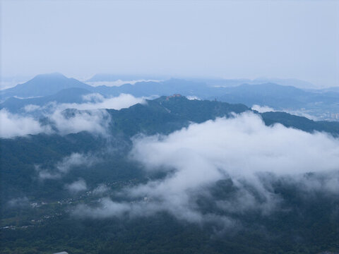 紹興會(huì)稽山香爐峰云海航拍