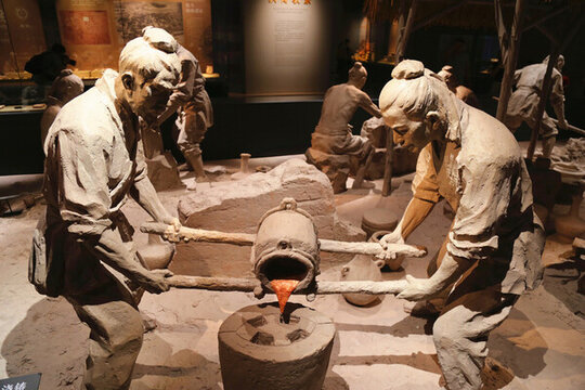 古代青銅器生產(chǎn)場景
