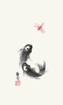 國(guó)畫鯉魚