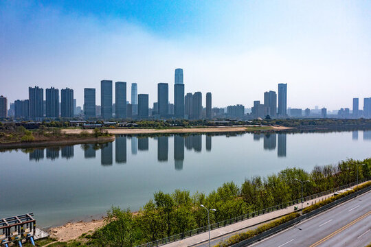 航拍湖南長沙城市景觀