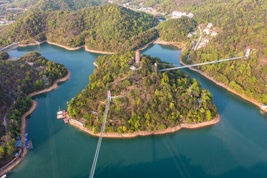 航拍湖南長沙石燕湖景區(qū)