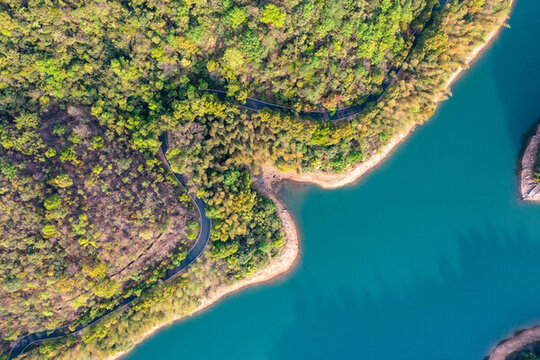 航拍湖南長(zhǎng)沙石燕湖景區(qū)