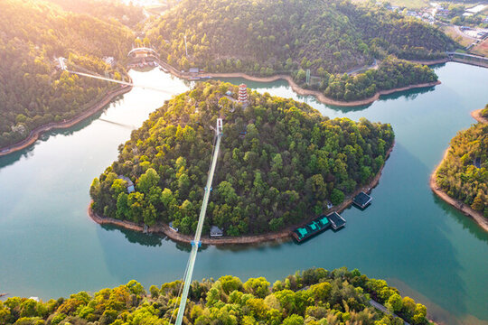 航拍湖南長沙石燕湖景區(qū)