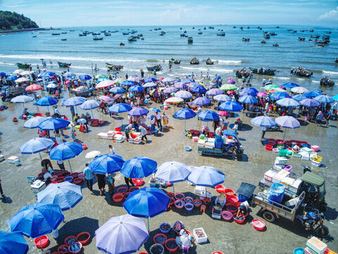 海邊海鮮交易市場