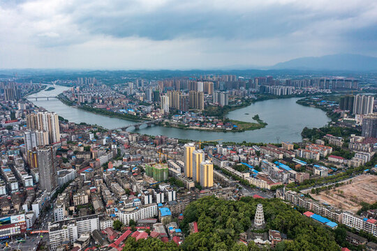 航拍湖南邵陽(yáng)城市風(fēng)光