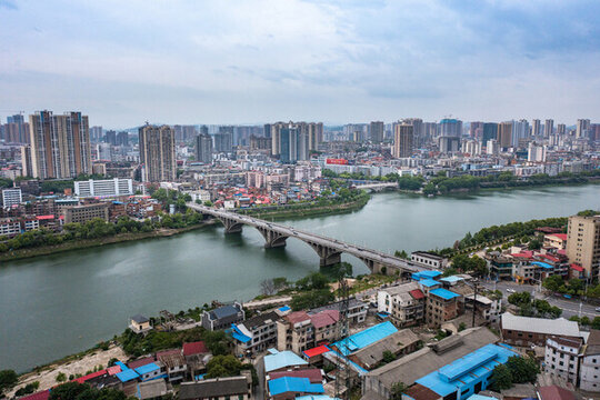 航拍湖南邵陽城市風(fēng)光
