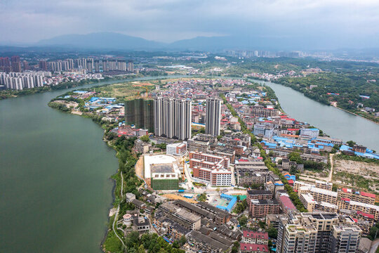 航拍湖南邵陽城市風光