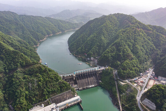 航拍湖南益陽安化縣柘溪水庫