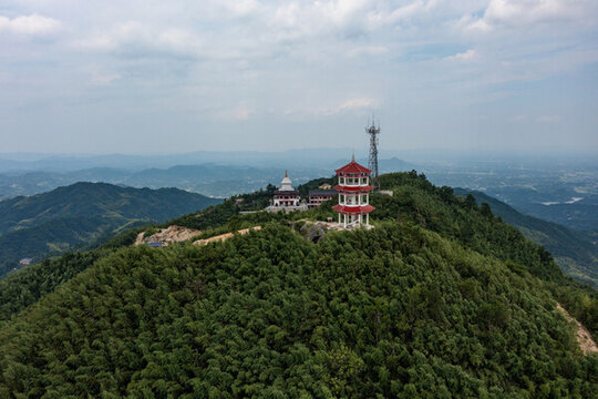 航拍湖南長(zhǎng)沙寧芙蓉山普濟(jì)寺