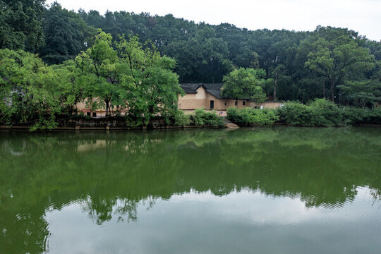 航拍湖南長沙寧鄉(xiāng)花明樓景區(qū)