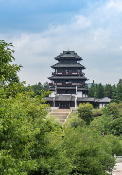 航拍湖南長沙寧鄉(xiāng)花明樓景區(qū)
