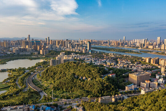 航拍湖南長沙城市景觀