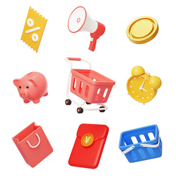 電商購(gòu)物網(wǎng)購(gòu)買賣消費(fèi)活動(dòng)3D