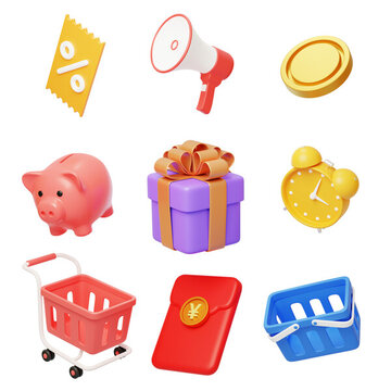 電商購(gòu)物網(wǎng)購(gòu)買賣消費(fèi)零售3D