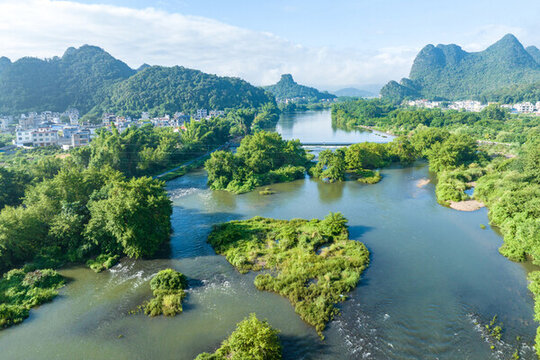荔浦荔江國家濕地公園夏季風光