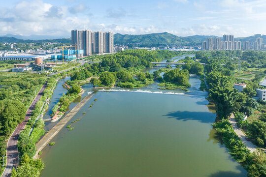 荔浦荔江國家濕地公園夏季風光