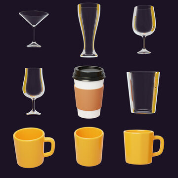 杯子容器容量毫升必備水杯3D