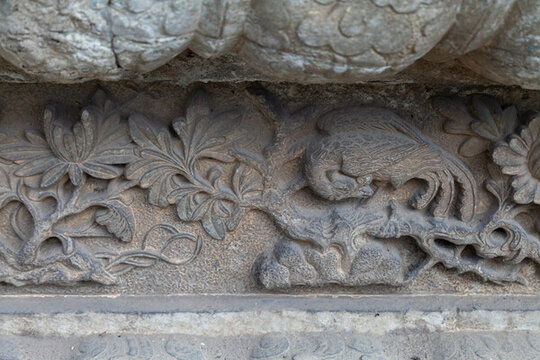 五臺山普化寺古建石雕石刻照壁