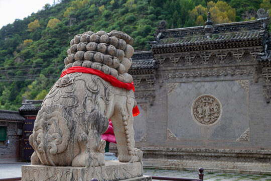 五臺山普化寺古建石雕石刻照壁