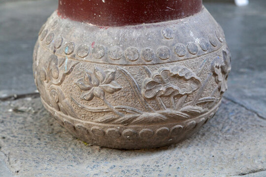 五臺山普化寺古建石雕石刻柱子