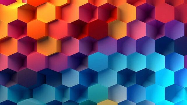 彩色立方体科技背景