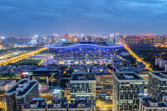 成都高新區(qū)環(huán)球中心都市夜景