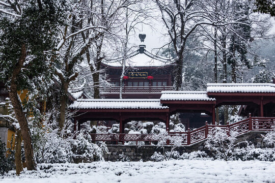 杭州永福寺雪霽