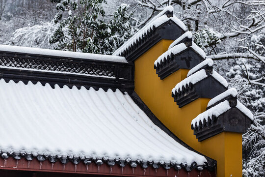 杭州永福寺雪霽