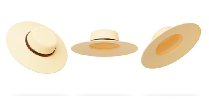旅游防晒出行遮阳太阳帽子3D