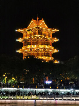 滄州清風(fēng)樓夜景燈光