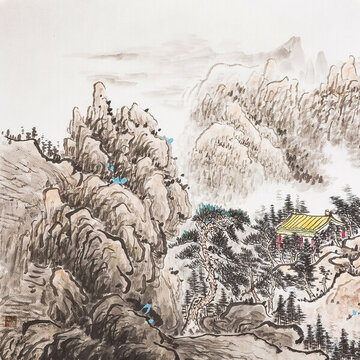 禪意國畫山水風景小品