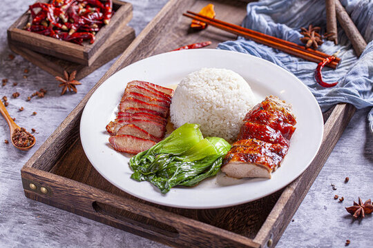 燒臘雙拼飯